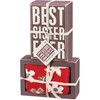 Best Sister Ever Box Sign And Sock Set - Wood, Cotton, Nylon, Spandex, Ribbon