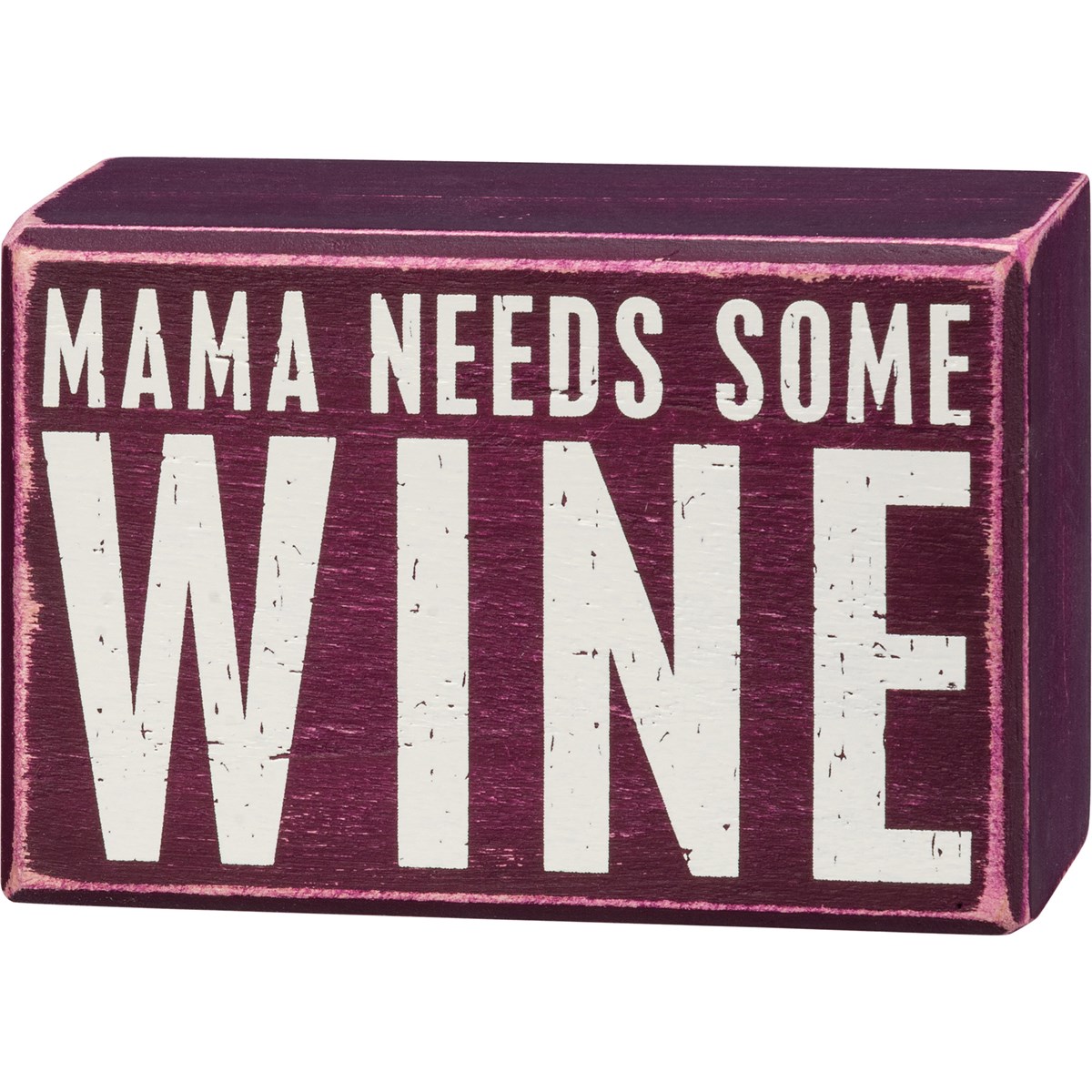 Mama Needs Some Wine Box Sign And Sock Set - Wood, Cotton, Nylon, Spandex, Ribbon