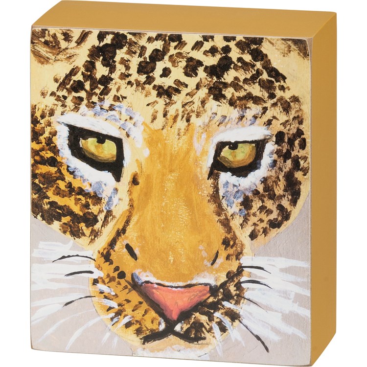 Leopard Box Sign - Wood, Paper