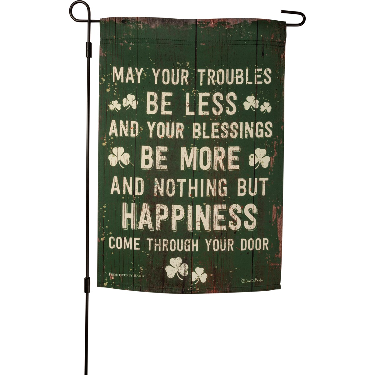 Garden Flag - May Your Troubles Be Less - 12" x 18" - Polyester