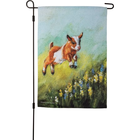 Garden Flag - Jumping Goat - 12" x 18" - Polyester