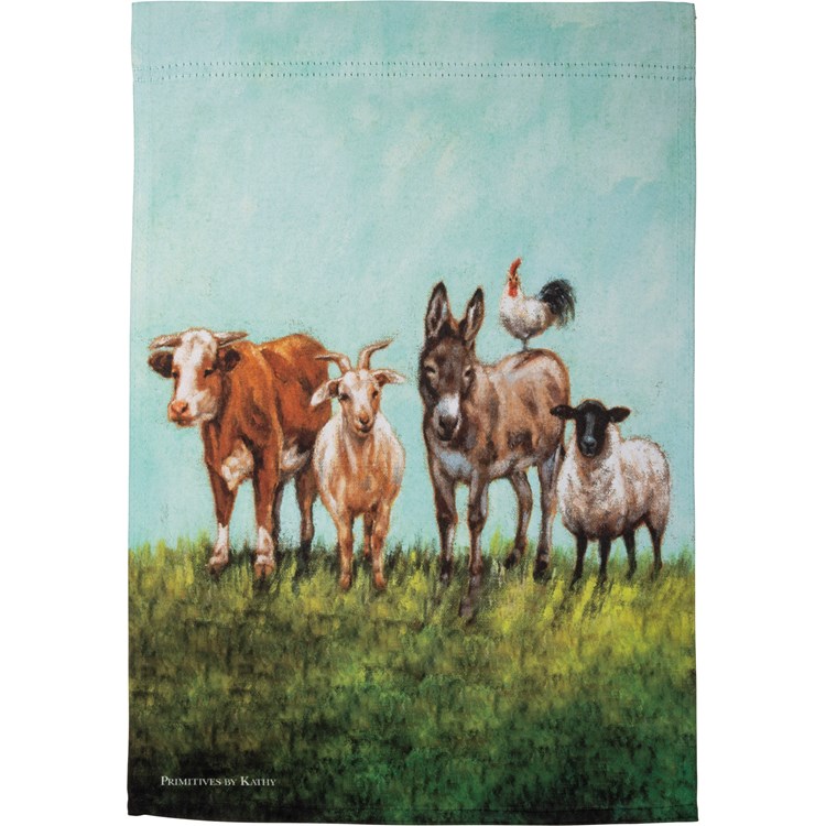 Garden Flag - Animal Family - 12" x 18" - Polyester
