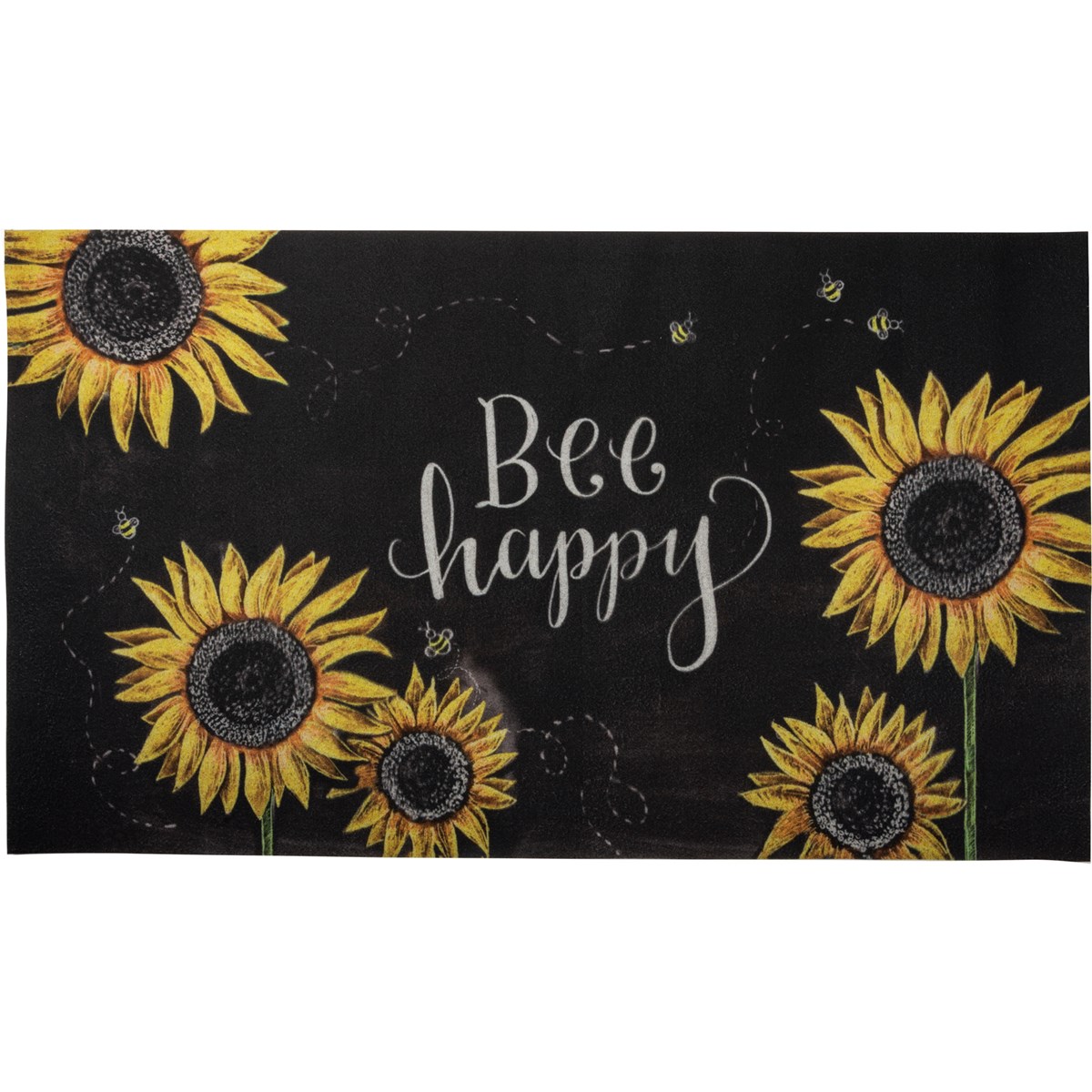 Bee Happy Rug - Polyester, PVC skid-resistant backing