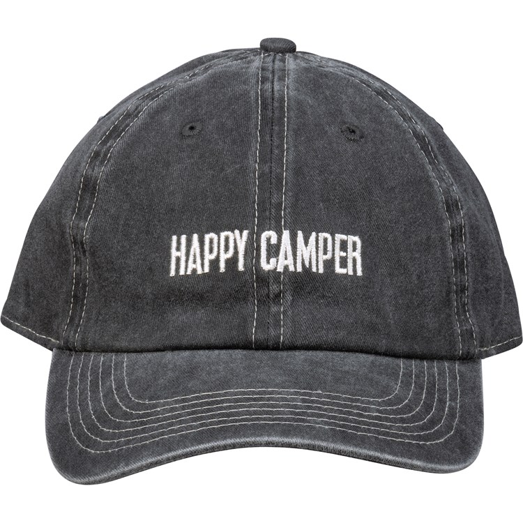 Baseball Cap - Happy Camper - One Size Fits Most - Cotton, Metal