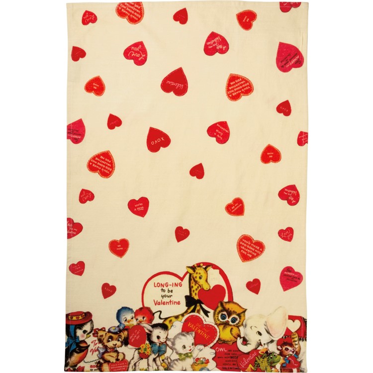 Kitchen Towel - Long-ing To Be Your Valentine - 18" x 28" - Cotton