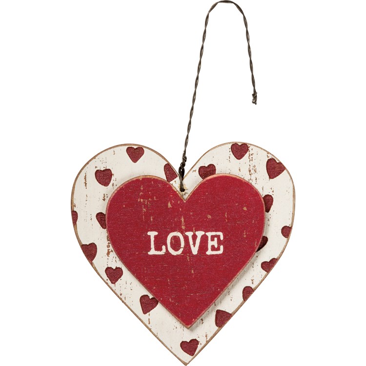 Love Ornament Set - Wood, Wire