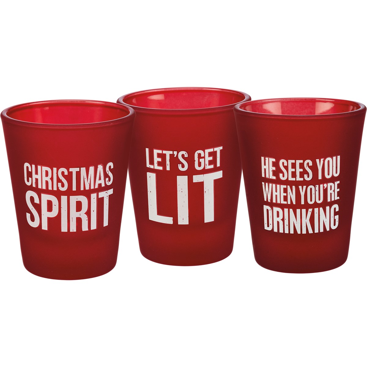 He Sees You When You're Drinking Shot Glass Set - Glass