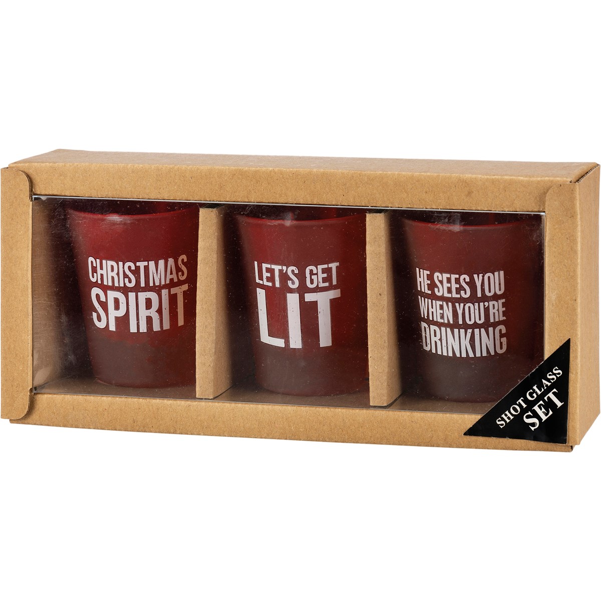 He Sees You When You're Drinking Shot Glass Set - Glass