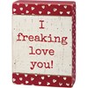 Slat Box Sign - Love You - 5" x 7" x 1.75" - Wood
