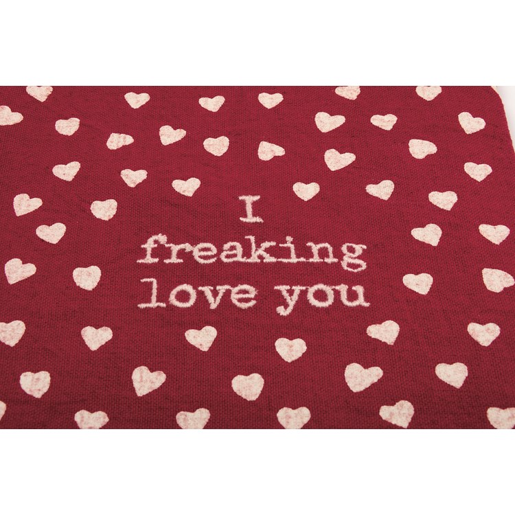 I Freaking Love You Heart Kitchen Towel - Cotton, Linen