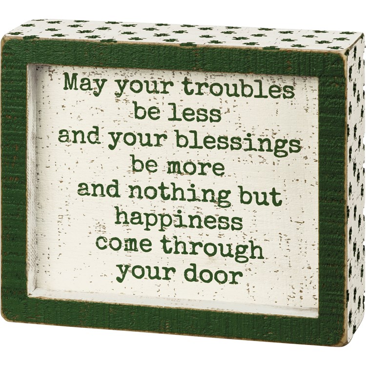 Inset Box Sign - May Your Blessings Be More - 6" x 5" x 1.75" - Wood