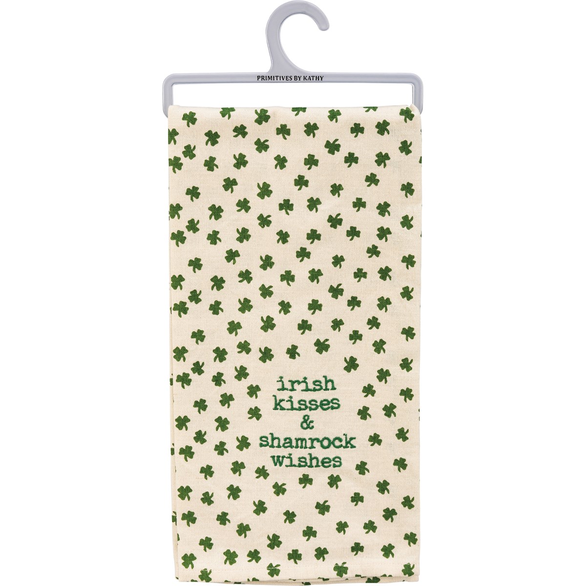 Kitchen Towel - Irish Kisses & Shamrock Wishes - 20" x 26" - Cotton, Linen