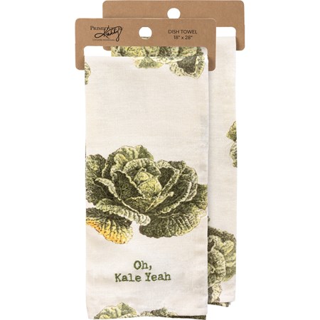 Kitchen Towel - Oh, Kale Yeah - 18" x 28" - Cotton, Linen