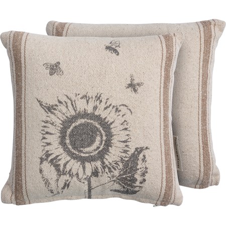 Sunflower Pillow - Cotton, Zipper