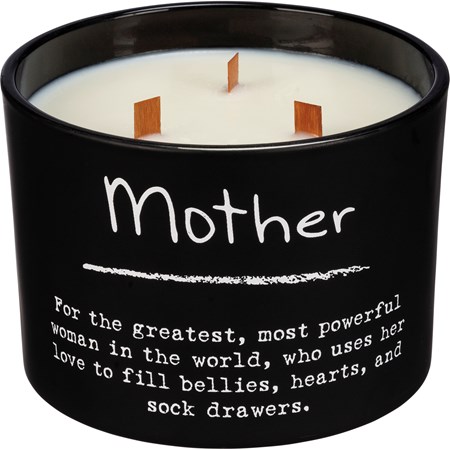 Jar Candle - Mother - 14 oz., 4.50" Diameter x 3.25" - Soy Wax, Glass, Wood