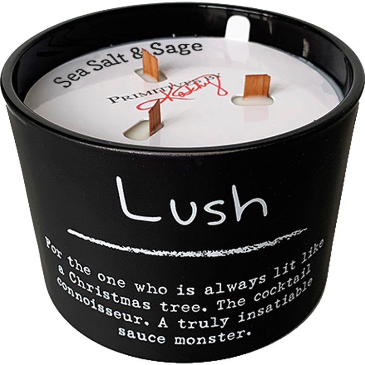 Lush Candle - Soy Wax, Glass, Wood