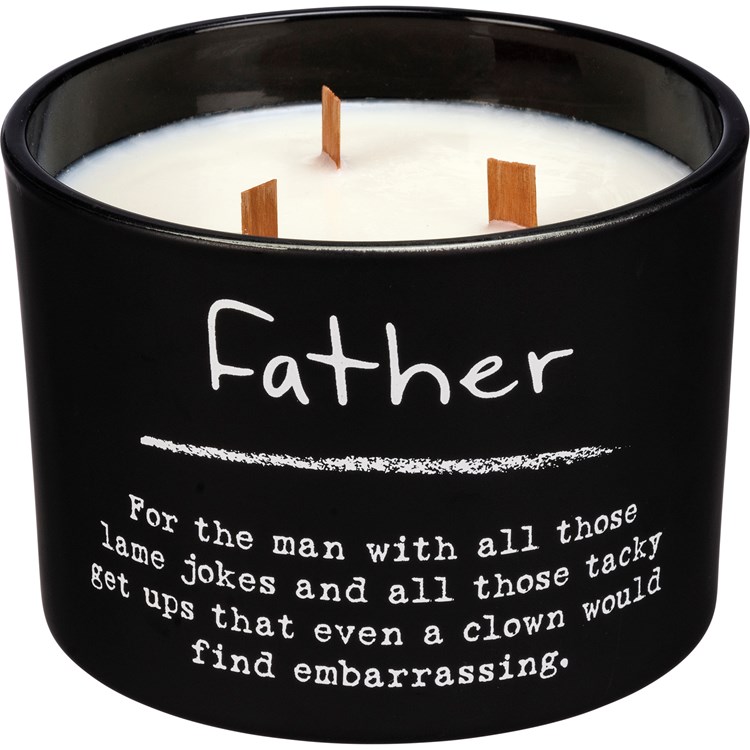 Father Jar Candle - Soy Wax, Glass, Wood