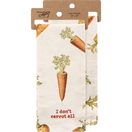 Kitchen Towel - I Don't Carrot All - 18" x 28" - Cotton, Linen