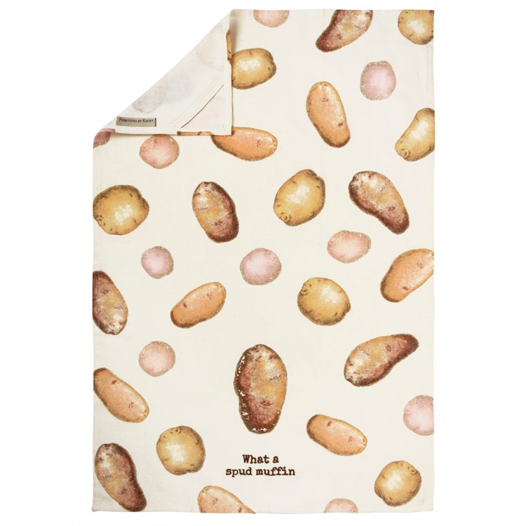What A Spud Muffin Kitchen Towel - Cotton, Linen