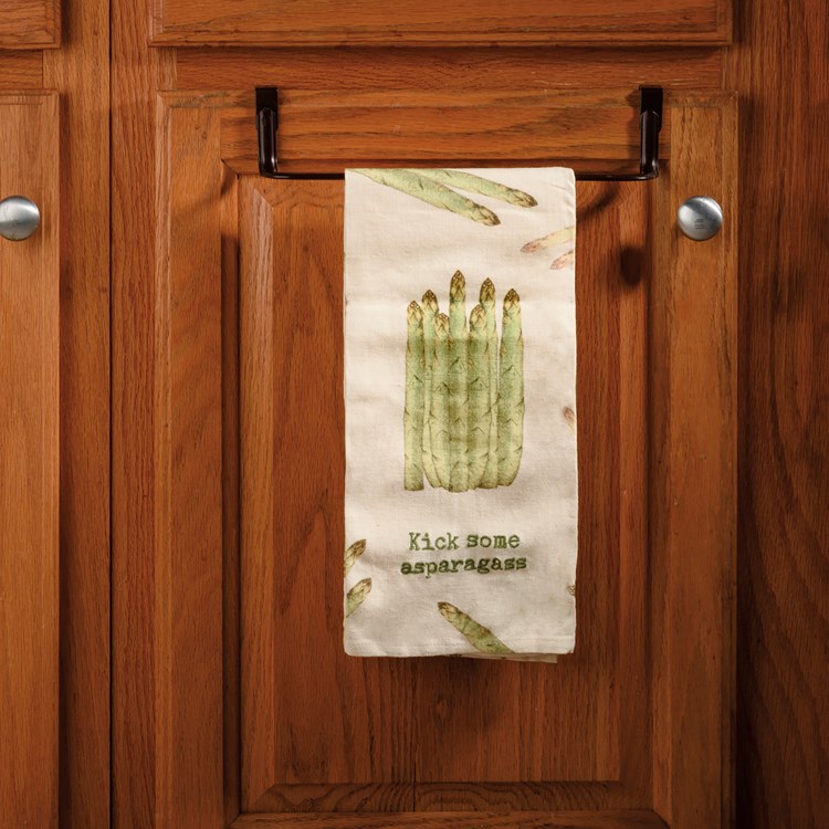 Kitchen Towel - Kick Some Asparagass - 18" x 28" - Cotton, Linen