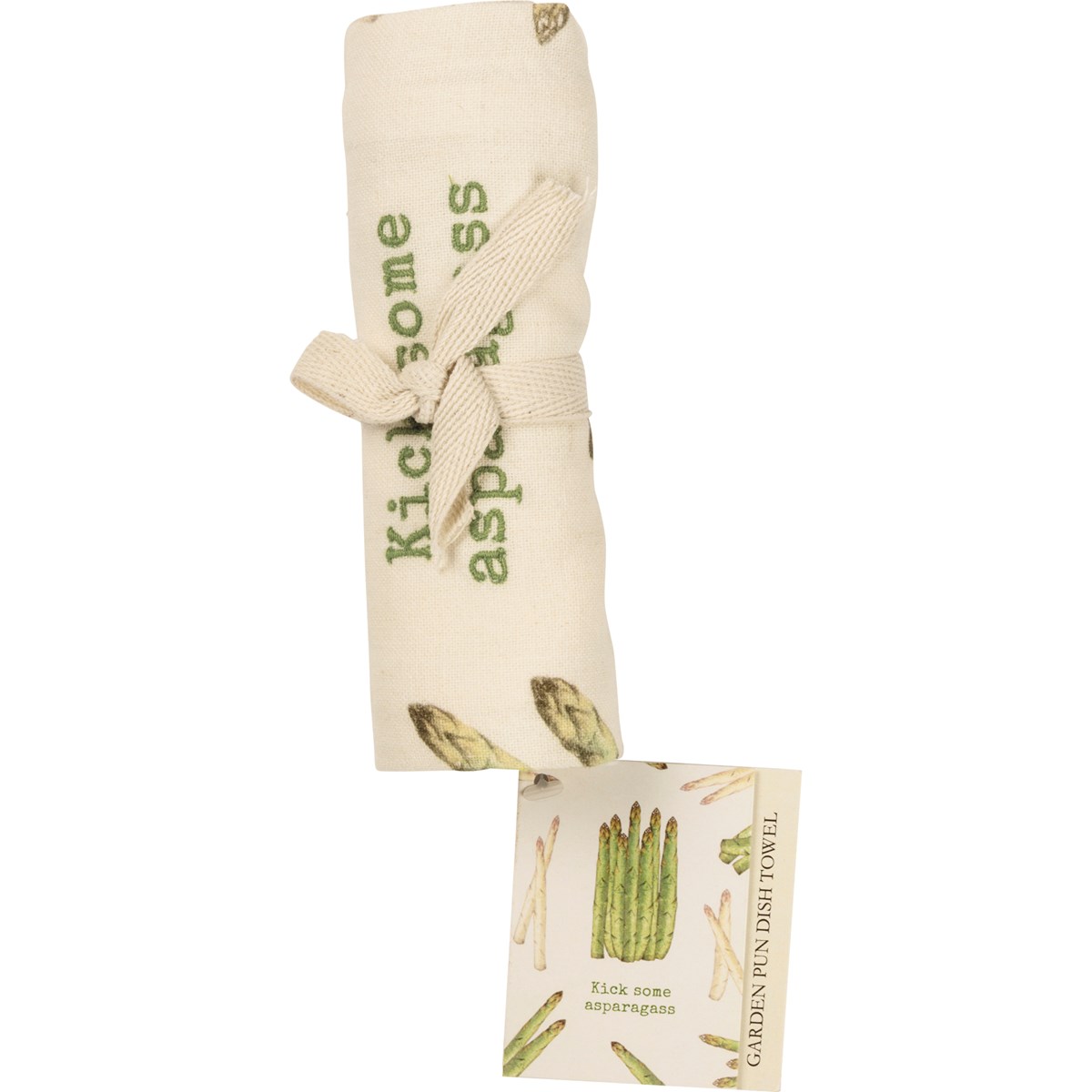 Kitchen Towel - Kick Some Asparagass - 18" x 28" - Cotton, Linen