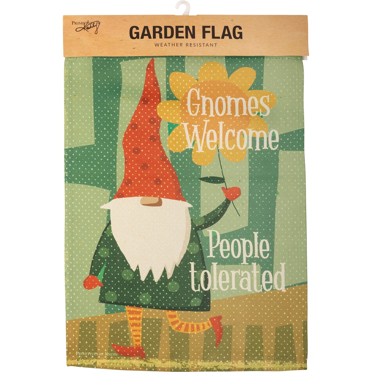 Gnomes Welcome People Tolerated Garden Flag - Polyester