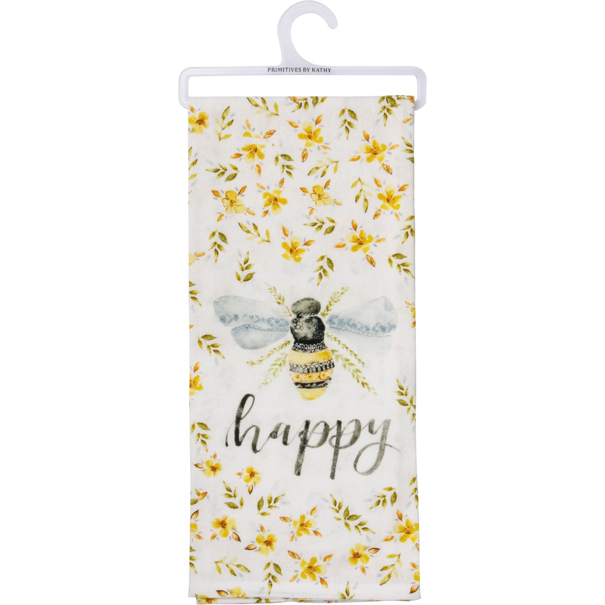 Floral Bee Happy Kitchen Towel - Cotton