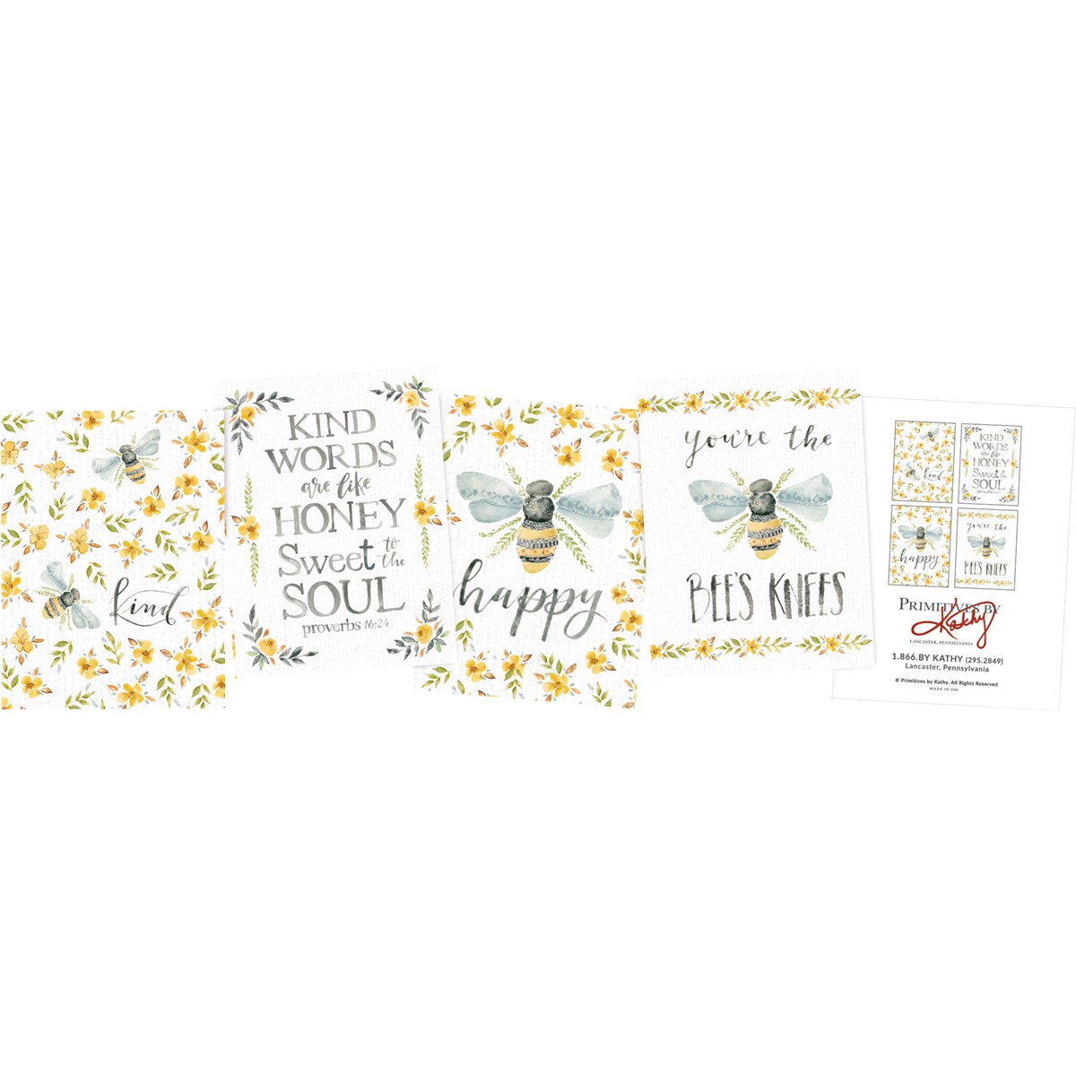 Note Card Set - Bees - 4.25" x 5.50" - Paper