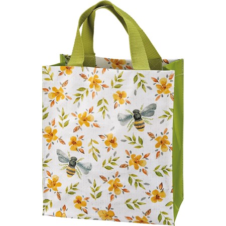 Floral Bees Daily Tote - Post-Consumer Material, Nylon