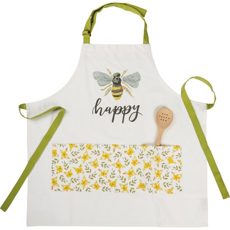 Bee Happy Apron - Cotton, Metal