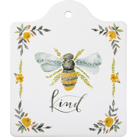 Trivet - Bee Kind - 6.50" x 7.75" - Stone