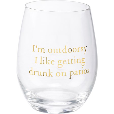 Wine Glass - I'm Outdoorsy - 15 oz., Box: 4" Diameter x 6" - Glass