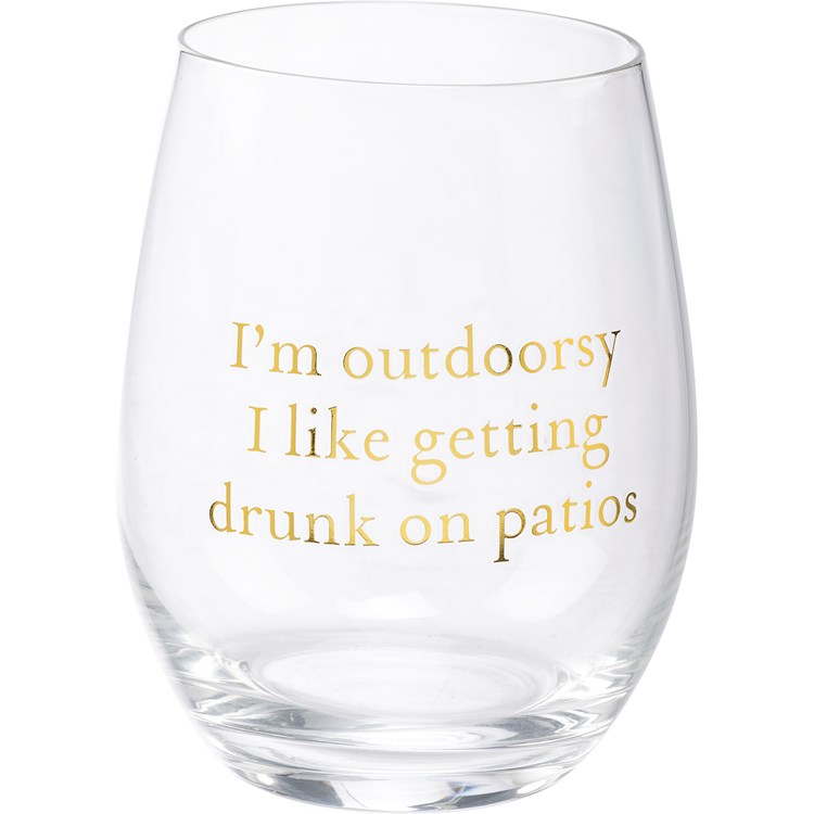 I'm Outdoorsy Wine Glass - Glass