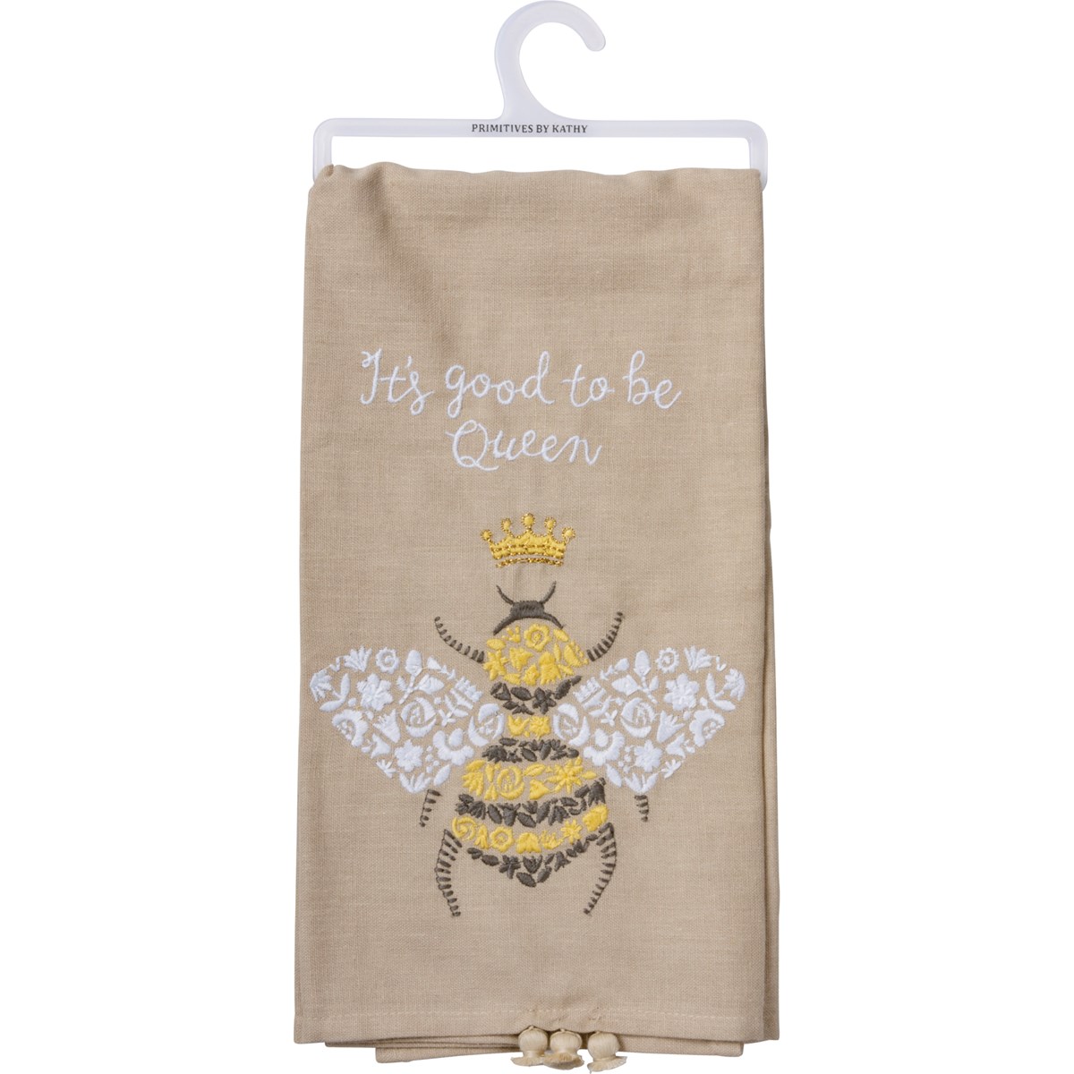 Kitchen Towel - It's Good To Be Queen Bee - 20" x 26" - Cotton, Linen