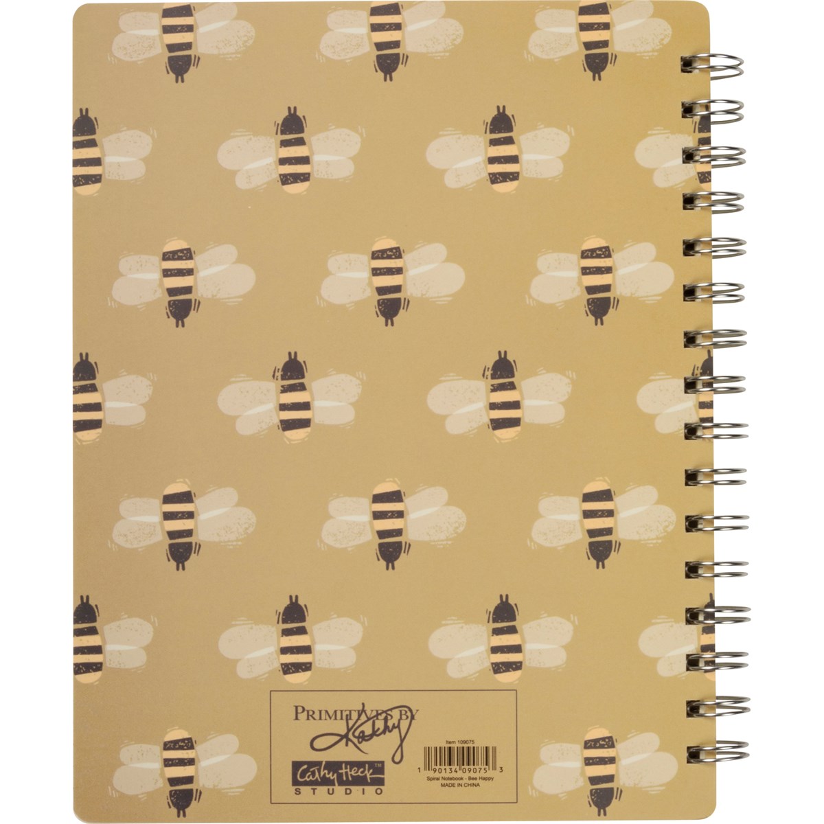 Spiral Notebook - Bee Happy - 5.75" x 7.50" x 0.50" - Paper, Metal