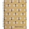 Spiral Notebook - Bee Happy - 5.75" x 7.50" x 0.50" - Paper, Metal