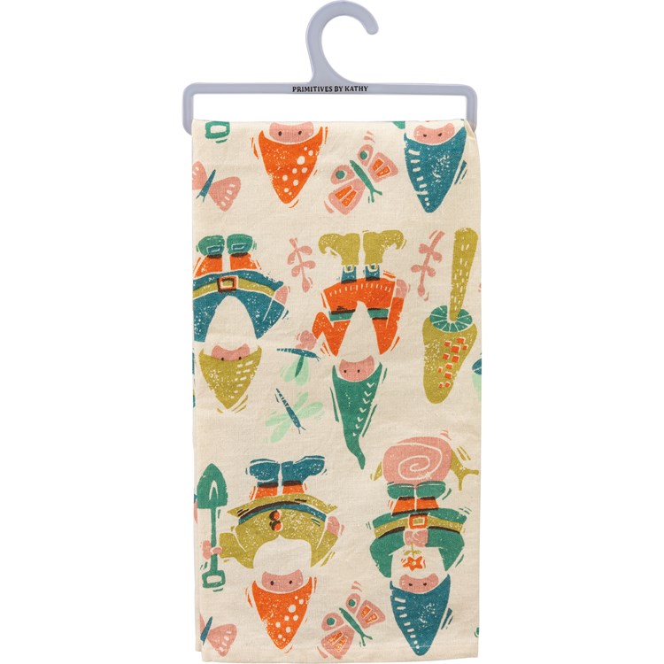 Just Stayin' Home With My Gnomies Kitchen Towel - Cotton, Linen