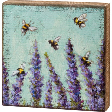Box Sign - Lavender - 10" x 10" x 1.75" - Wood