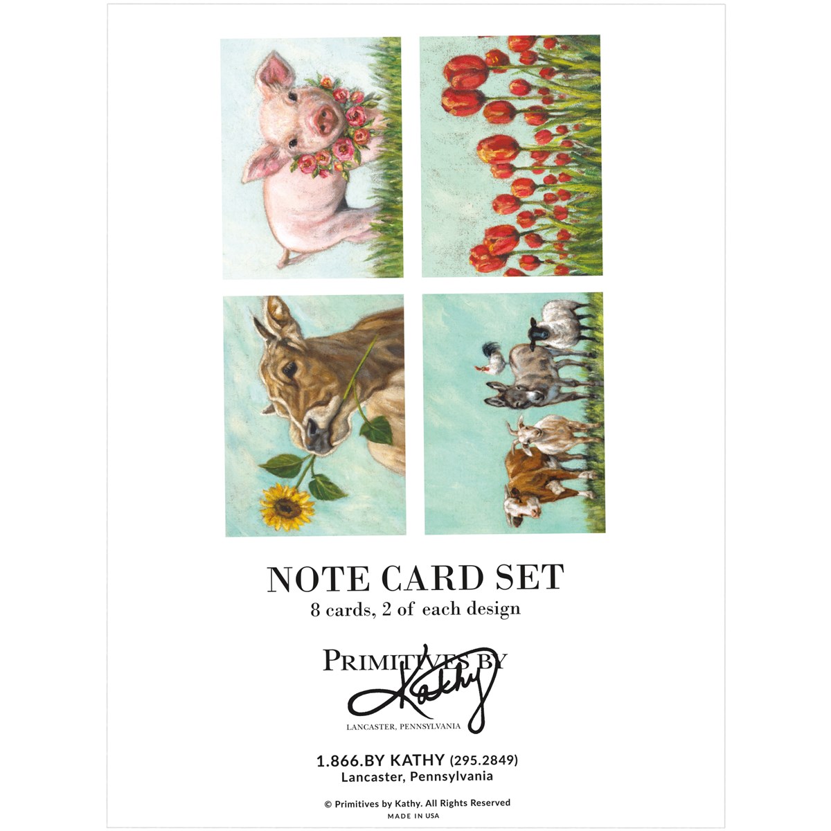 Note Card Set - Farm - 4.25" x 5.50" - Paper
