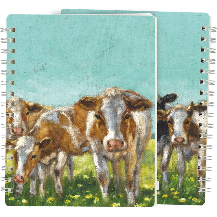 Cow Row Spiral Notebook - Paper, Metal