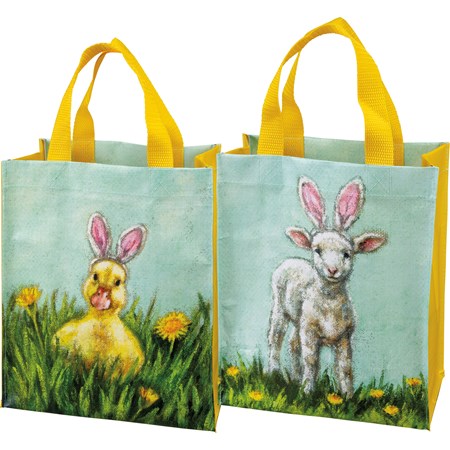 Daily Tote - Lamb And Duck - 8.75" x 10.25" x 4.75" - Post-Consumer Material, Nylon