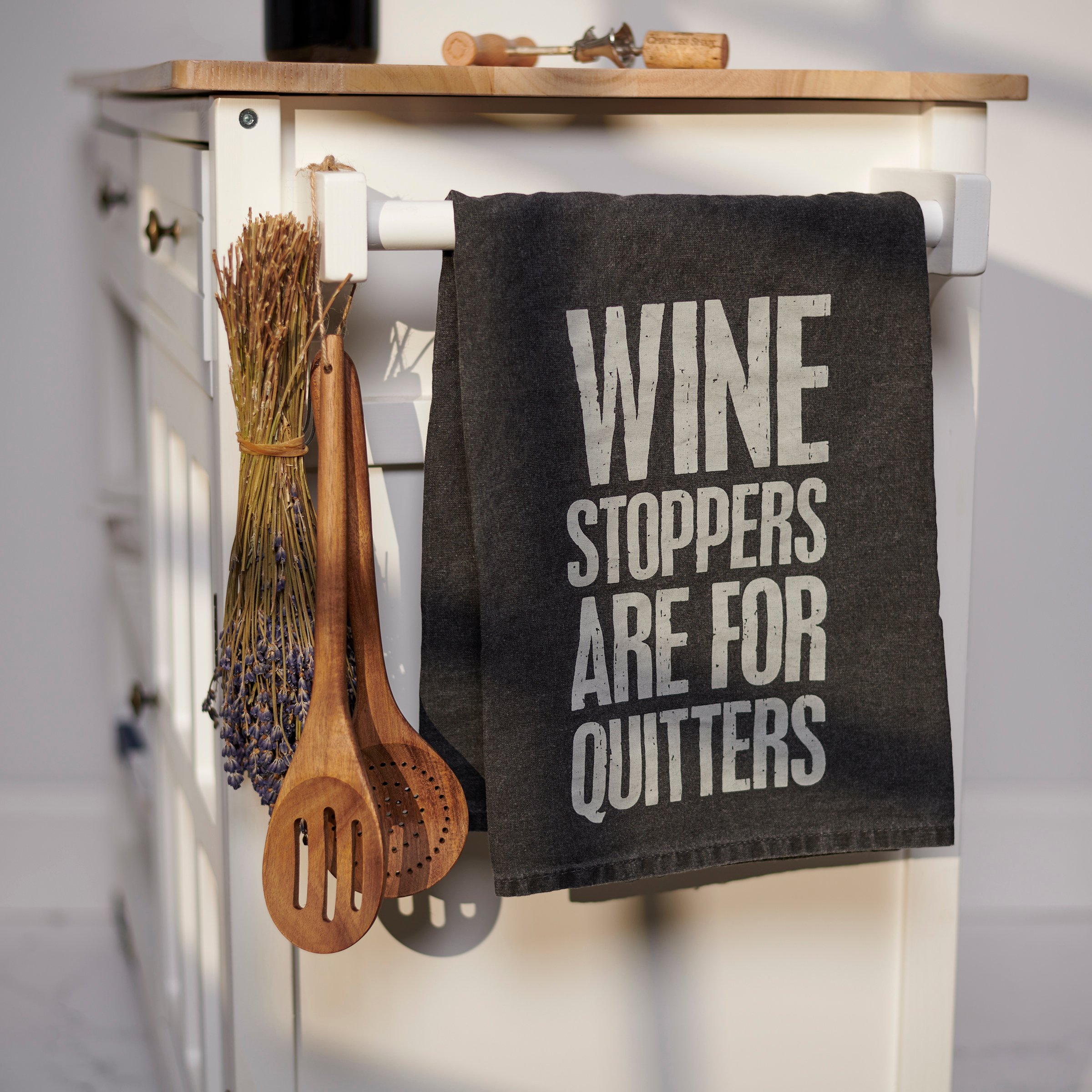 Wine Stoppers Are For Quitters Kitchen Towel Primitives By Kathy