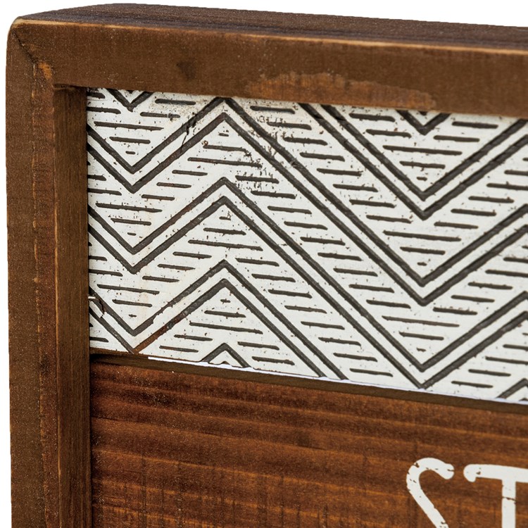Stay Humble Be Kind Inset Slat Box Sign - Wood