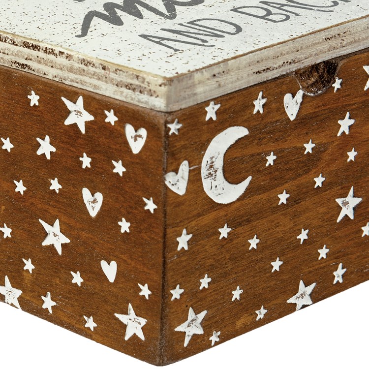 To The Moon And Back Hinged Box - Wood, Metal