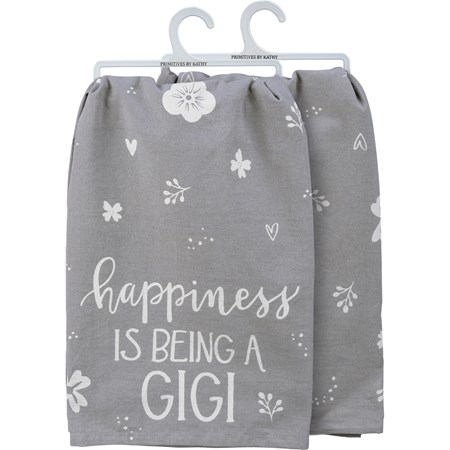 Kitchen Towel - Happiness Is Being A Gigi - 28" x 28" - Cotton