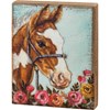 Floral Horse Box Sign - Wood