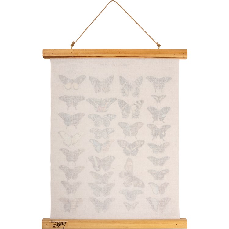 Wall Decor - Butterfly - 15.75" x 19.25" x 0.75" - Canvas, Wood, Jute