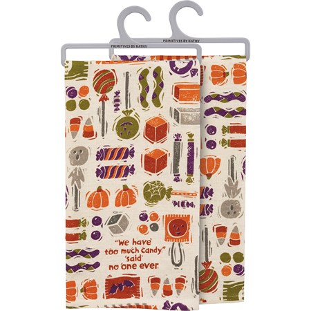 Kitchen Towel - Too Much Candy Said No One Ever - 20" x 26" - Cotton, Linen