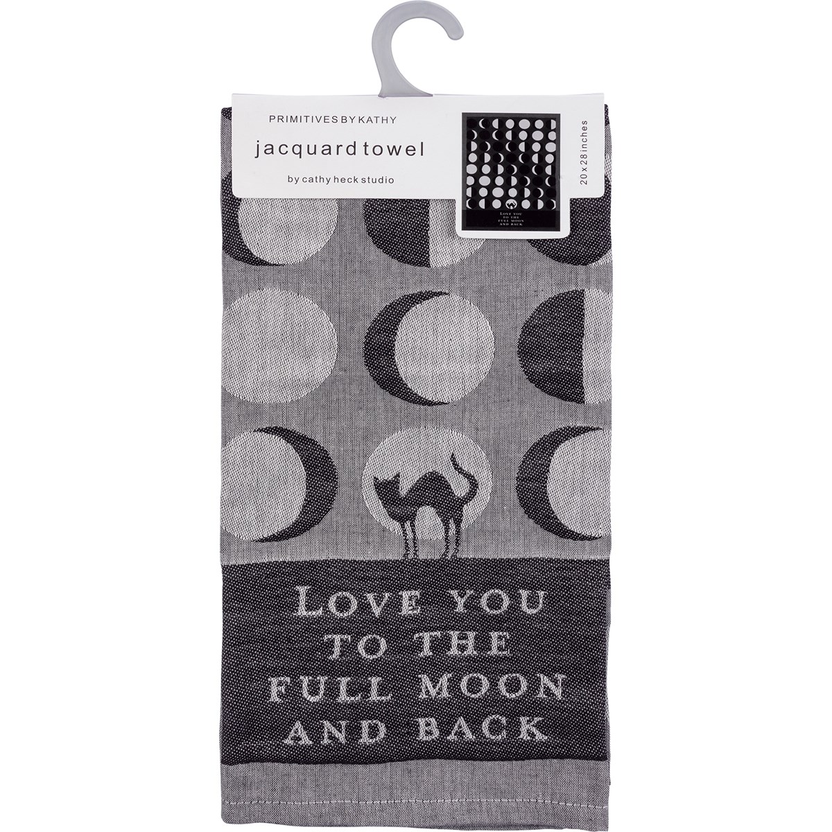 Love You To The Full Moon And Back Kitchen Towel - Cotton, Linen
