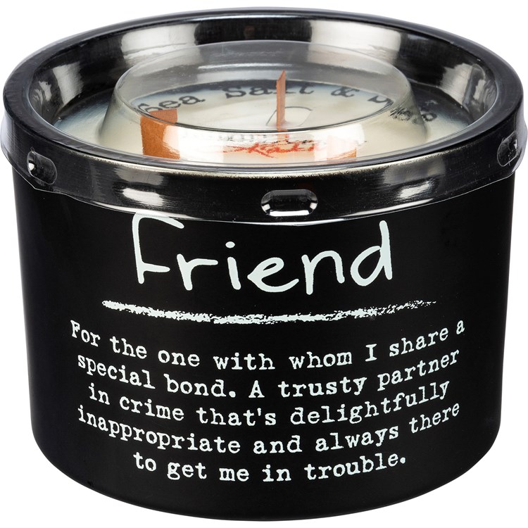 Friend Jar Candle - Soy Wax, Glass, Wood